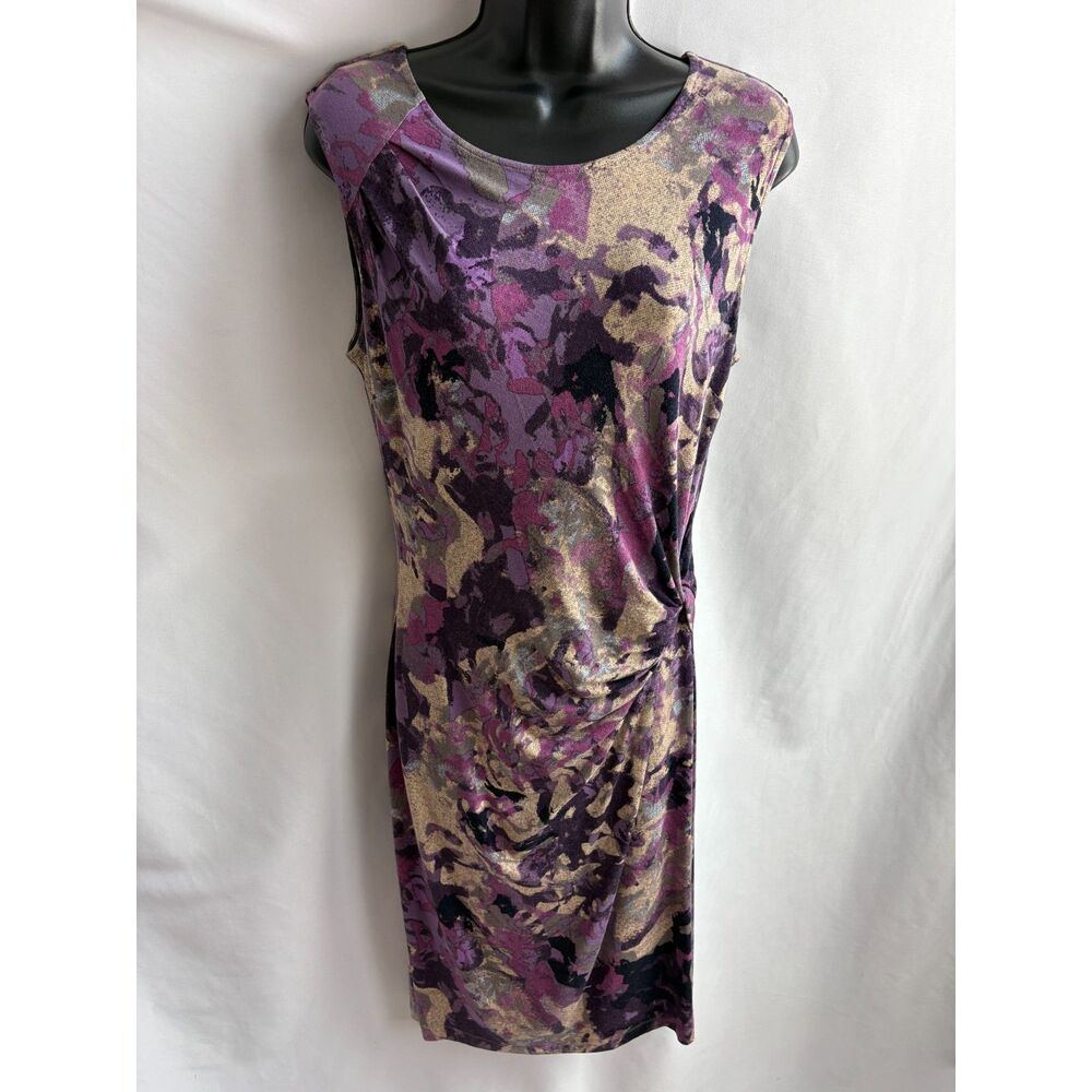 Nic + Zoe Sheath Dress Size M Draped Purple Multicolor Classy Feminine Event
